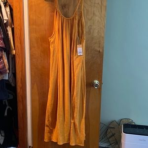 NWT mustard long flowy sun dress